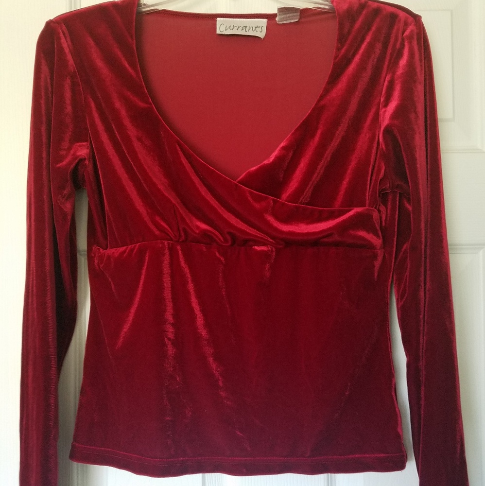 Red Velour top